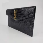 Black Leather Clutch Bag - Image 5