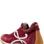 Nylon Suede Flow Runners Sneakers  Burgundy White