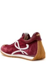 Nylon Suede Flow Runners Sneakers  Burgundy White