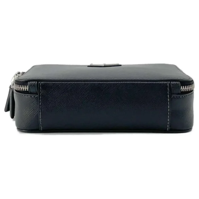 Prada Shoulder Bag Triangle Brick Saffiano Leather Black - Image 5