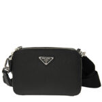 Prada Shoulder Bag Triangle Brick Saffiano Leather Black - Image 2