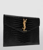 Black Leather Clutch Bag - Image 4