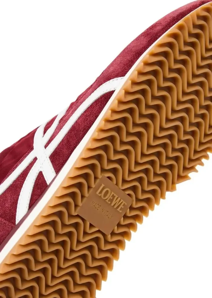 Nylon Suede Flow Runners Sneakers  Burgundy White - Image 7