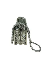 Silver-tone Metal Mini Cage Flap bag - Image 3