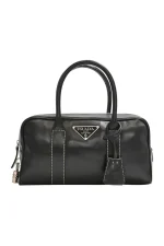 Black leather Hydra bowling handbag - Image 3