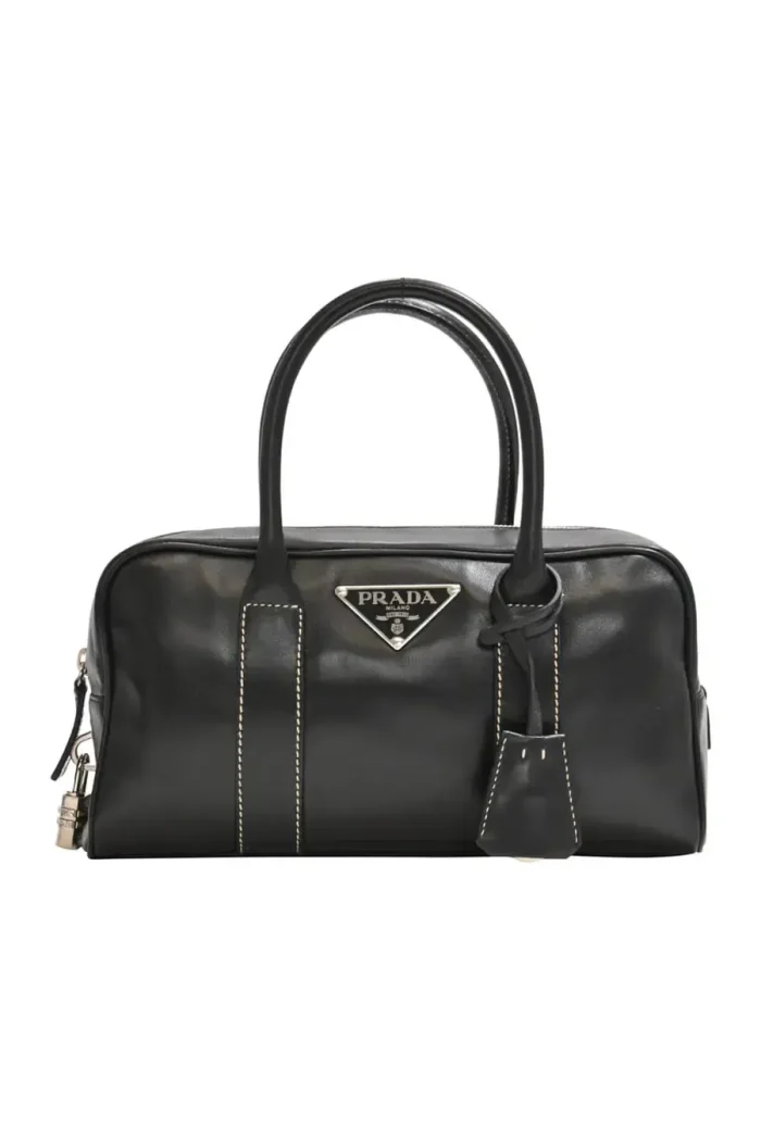 Black leather Hydra bowling handbag - Image 3