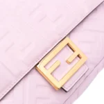 Fendi Baguette Chain Midi Light Grey Lambskin Bag - Image 7