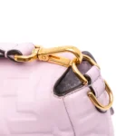 Fendi Baguette Chain Midi Light Grey Lambskin Bag - Image 6
