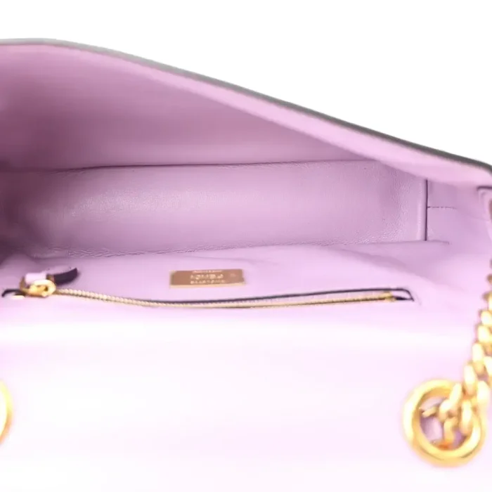 Fendi Baguette Chain Midi Light Grey Lambskin Bag - Image 3