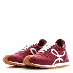 Nylon Suede Flow Runners Sneakers  Burgundy White - Image 3