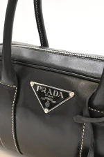 Black leather Hydra bowling handbag - Image 4