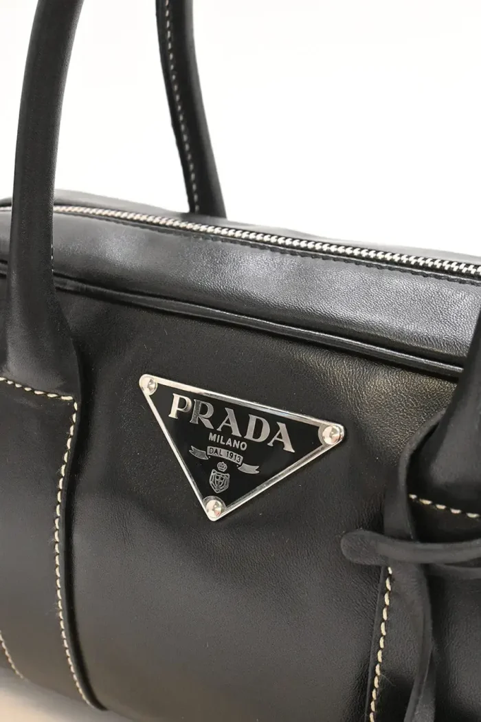 Black leather Hydra bowling handbag - Image 4