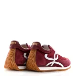 Nylon Suede Flow Runners Sneakers  Burgundy White - Image 4