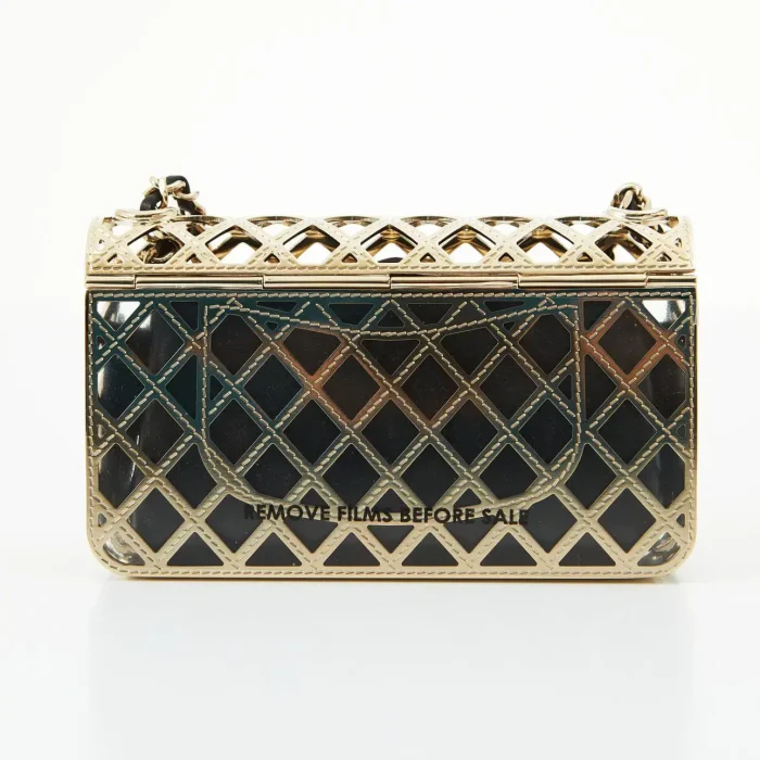 Gold-tone Metal Mini Cage Flap bag - Image 3