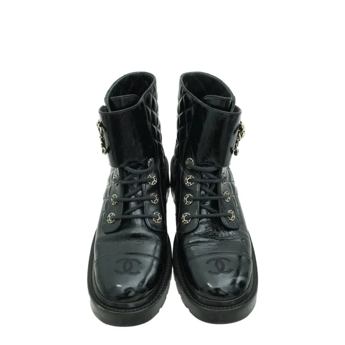 Chanel quilted leather combat boots - Image 3