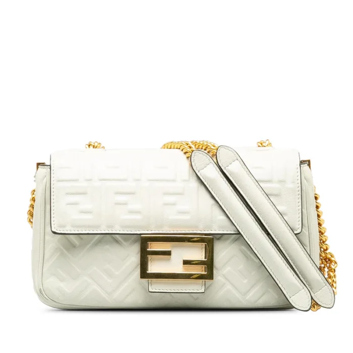 Fendi Embossed Midi Baguette - Image 2