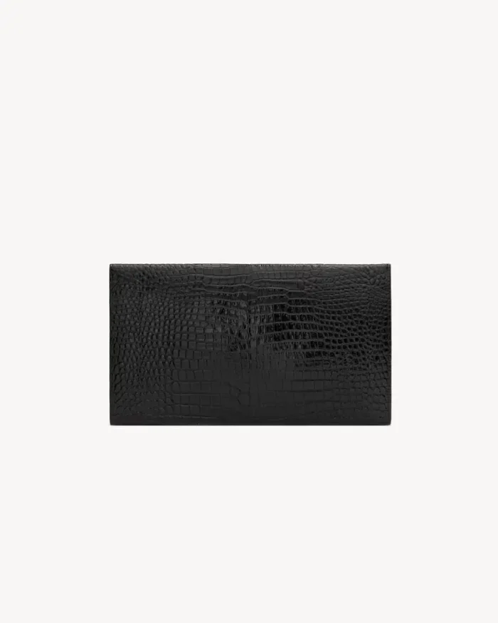 Black Leather Clutch Bag - Image 3