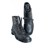 Chanel quilted leather combat boots