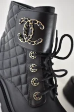 Chanel quilted leather combat boots - Image 5
