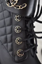 Chanel quilted leather combat boots - Image 7