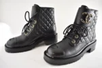 Chanel quilted leather combat boots - Image 11