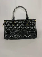 Women’s Quilted Patent Leather Top Handle Handbag - Image 2